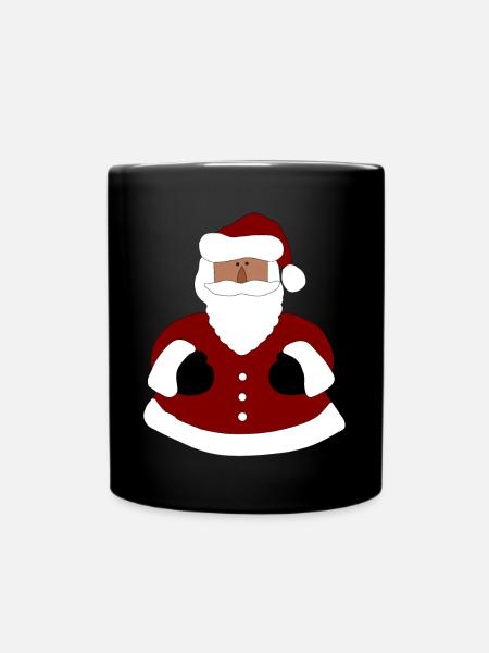 Santa Umarmung Illustration - Tasse einfarbig - Schwarz