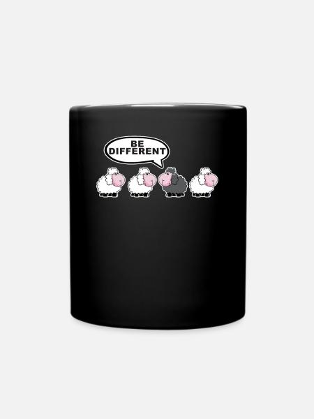 Be different black sheep T-shirt - Full Colour Mug - black