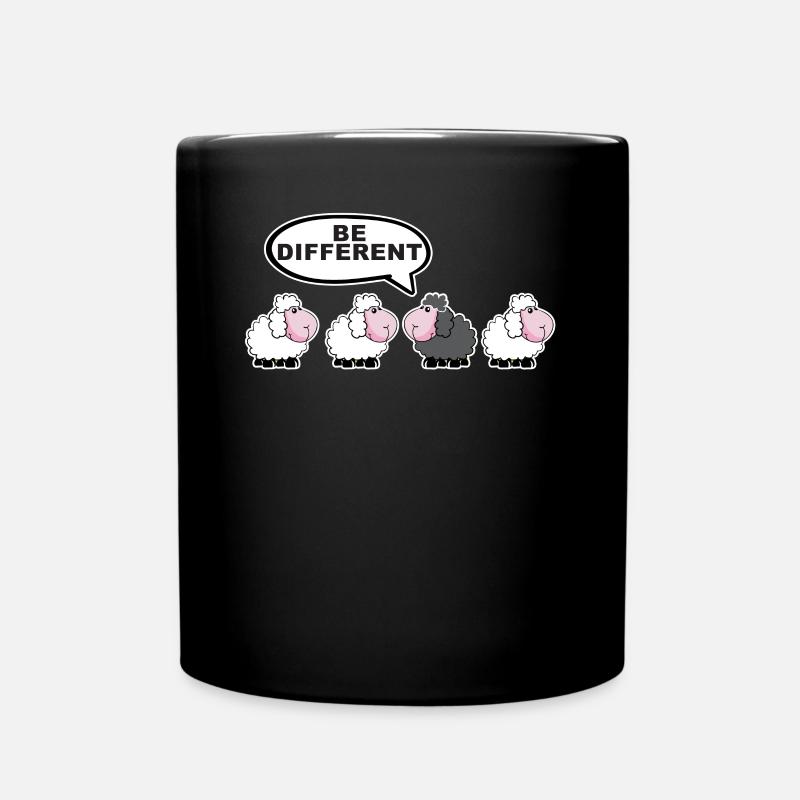 Soyez différent T-shirt de mouton noir - Mug uni - noir