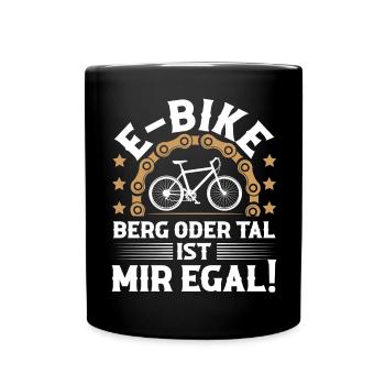 E-Bike - Tasse einfarbig - Schwarz - Vorne