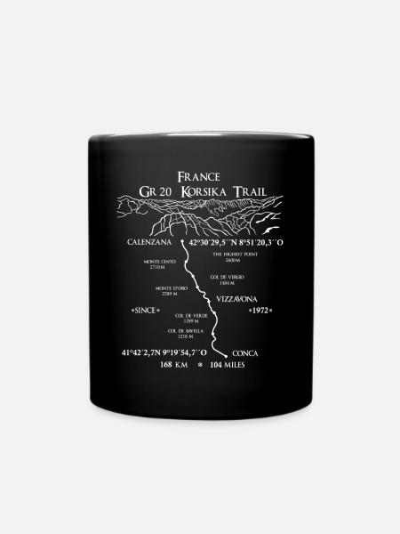 GR20 Corsica Trail France, paysage de montagne blanc - Mug uni - noir
