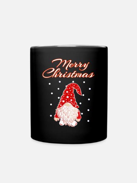Merry Christmas Gnom Weihnachts Wichtel - Tasse einfarbig - Schwarz