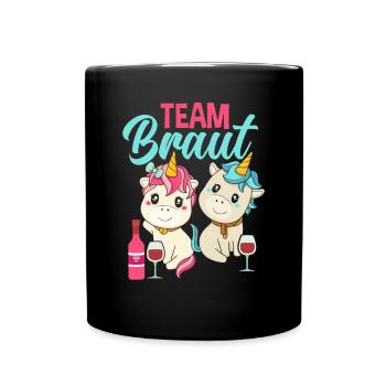Team Braut - Tasse einfarbig - Schwarz - Vorne