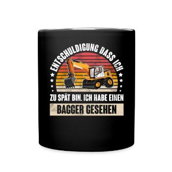 Bagger - Tasse einfarbig - Schwarz - Vorne