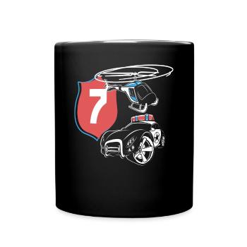 Boys Police 7th Birthday Children's Birthday - Full Colour Mug - black - Front