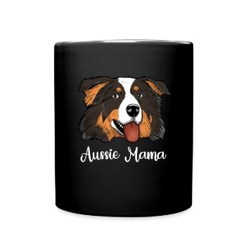Aussie Mama Australian Shepherd Mama - Full Colour Mug - black - Front