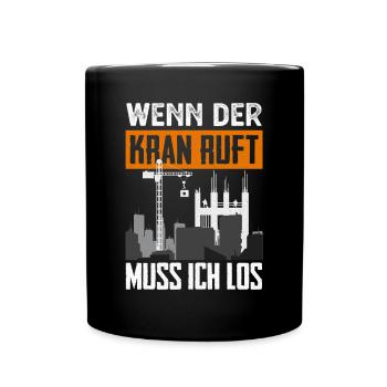 Kran - Tasse einfarbig - Schwarz - Vorne