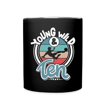 Football 10 years children's birthday party - Full Colour Mug - black - Front