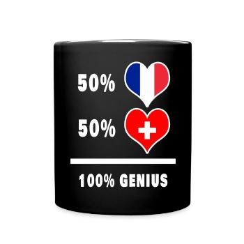 France et Suisse génial / Cadeau - Mug uni - noir - Devant