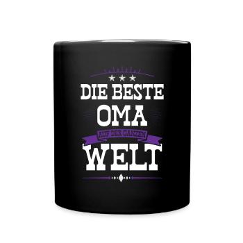 Beste Oma der Welt - Tasse einfarbig - Schwarz - Vorne