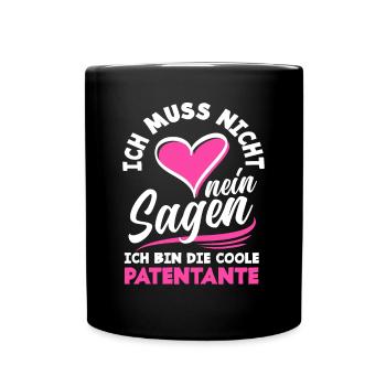 Patentante - Tasse einfarbig - Schwarz - Vorne