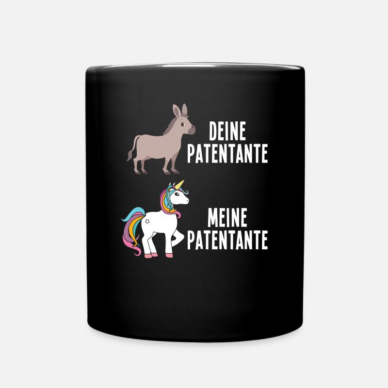 Patentante Einhorn Esel Lustig - Tasse einfarbig - Schwarz