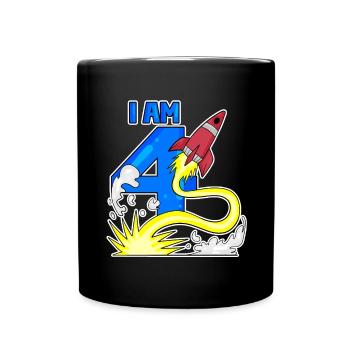 4 anniversaire garçon - 4 ans - J’ai 4 ans - Mug uni - noir - Devant