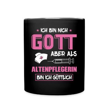 Altenpfleger Pflegedienst Pflegehelfer - Tasse einfarbig - Schwarz - Vorne