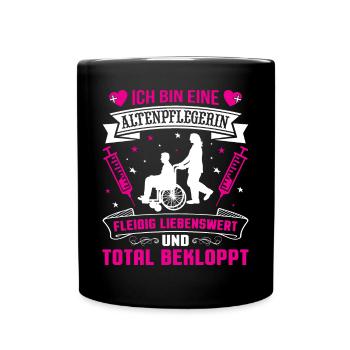 Altenpfleger Pflegedienst Pflegehelfer - Tasse einfarbig - Schwarz - Vorne