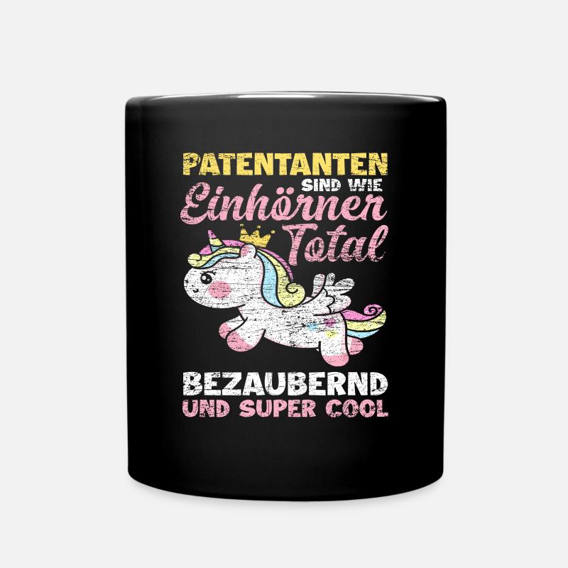 Patentante Einhorn Geschenk - Tasse einfarbig - Schwarz