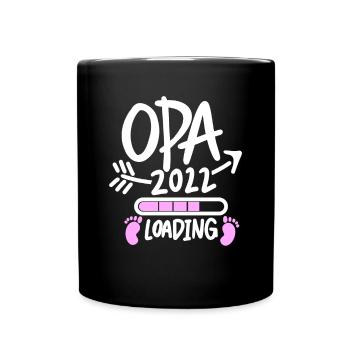 Opa 2022 Loading - Opa werden - Bald Opa - Tasse einfarbig - Schwarz - Vorne