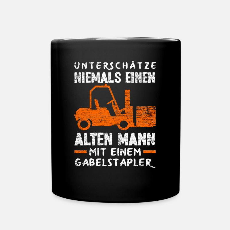 Staplerfahrer Alter Mann - Tasse einfarbig - Schwarz