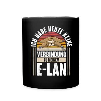 Faultier E-Lan - Tasse einfarbig - Schwarz - Vorne