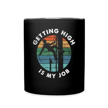 Retro Baumpfleger Aborist - Tasse einfarbig - Schwarz - Vorne