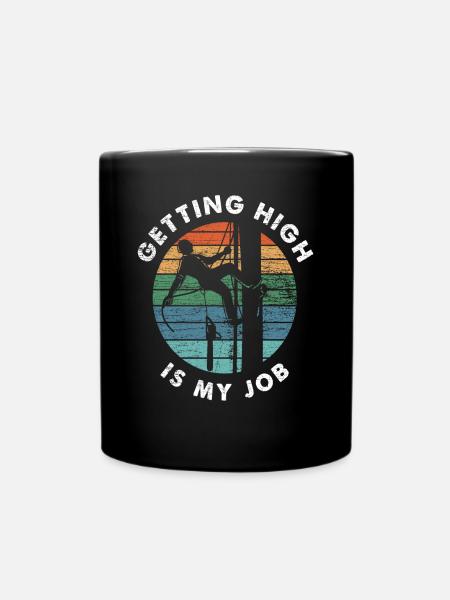 Retro Baumpfleger Aborist - Tasse einfarbig - Schwarz