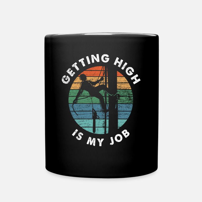 Retro Baumpfleger Aborist - Tasse einfarbig - Schwarz