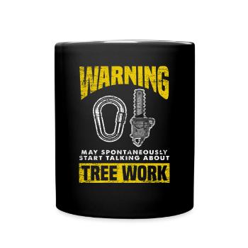 Travailleur forestier arboriculteur Aboriste - Mug uni - noir - Devant