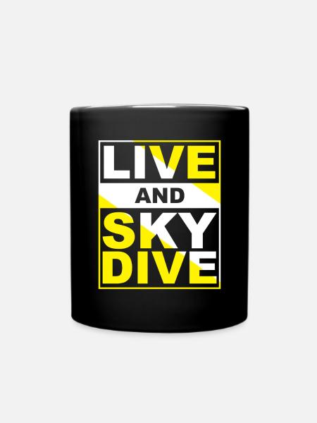 Skydiving Live Skydive - Full Colour Mug - black