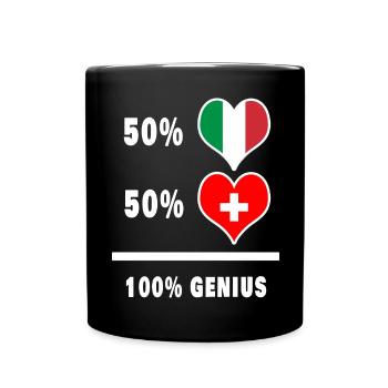 L'Italie et la Suisse génie /Cadeau - Mug uni - noir - Devant