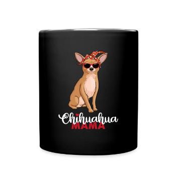 Chihuahua Mama with sunglasses Bandana - Full Colour Mug - black - Front