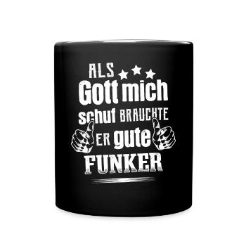 Amateurfunk Hobby Funker Lustig Amateurfunker - Tasse einfarbig - Schwarz - Vorne