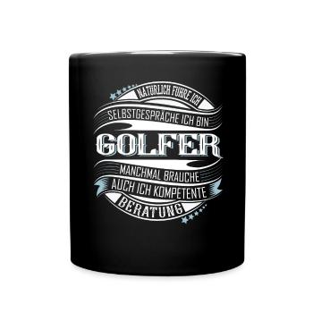 Golfer Golf - Tasse einfarbig - Schwarz - Vorne