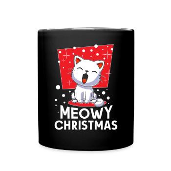 Meowy Noël Chat de Noël Miaou - Mug uni - noir - Devant
