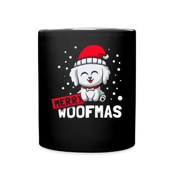 Merry Woofma's dog Christmas - Full Colour Mug - black - Front