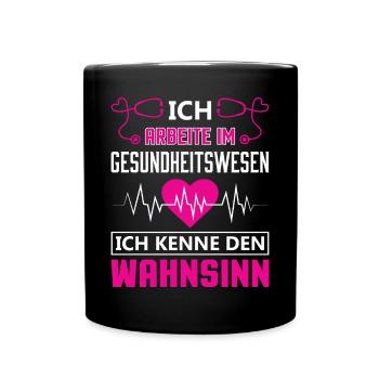 Altenpfleger Pflegedienst Pflegehelfer - Tasse einfarbig - Schwarz - Vorne
