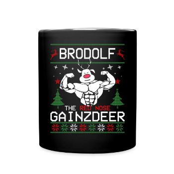 Brodolf The Red Nose Gainzdeer Ugly Sweater - Tasse einfarbig - Schwarz - Vorne