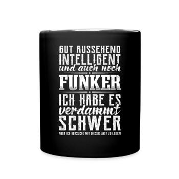 Amateurfunker Hobby Funker Amateurfunk - Tasse einfarbig - Schwarz - Vorne