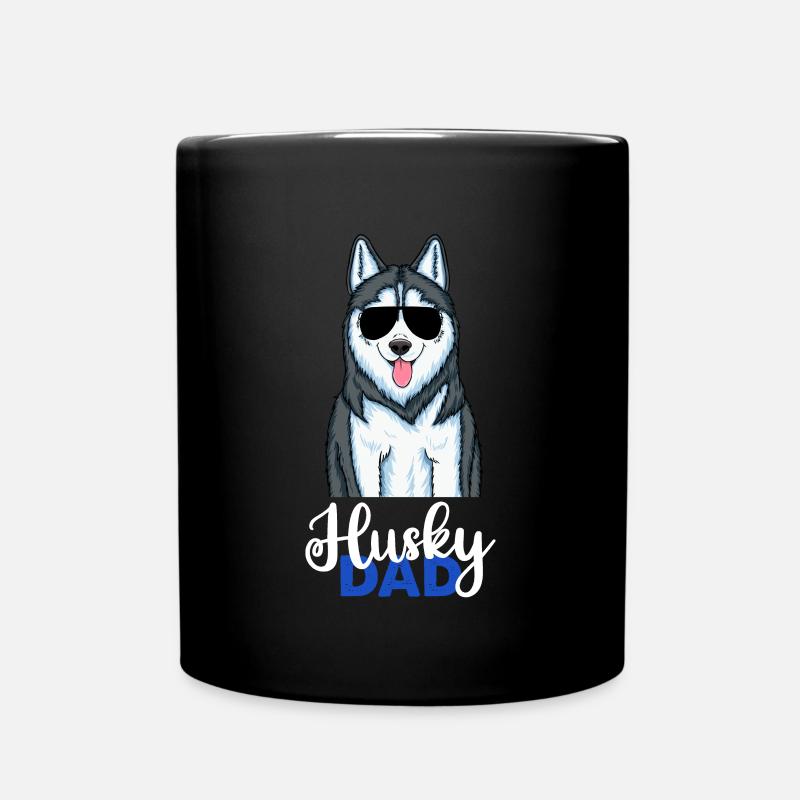 Husky Papa Siberian Husky Dad - Tasse einfarbig - Schwarz