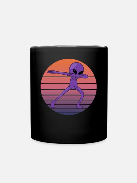 Dabbing Alien Dab Extraterrestrial Retro Gift - Full Colour Mug - black