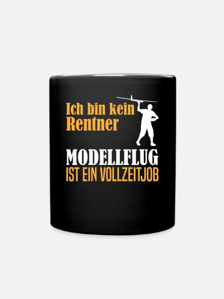 Rentner Ruhestand Modellflug Spruch Geschenk - Tasse einfarbig - Schwarz