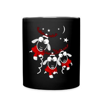 Christmas Reindeer - Full Colour Mug - black - Front