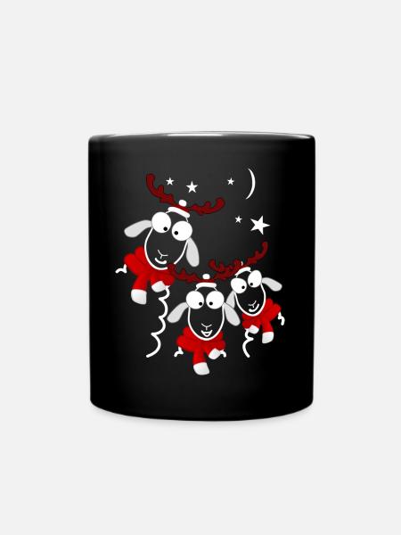Weihnachten Rentiere - Tasse einfarbig - Schwarz