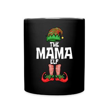 Weihnachten Mama Elf - Tasse einfarbig - Schwarz - Vorne