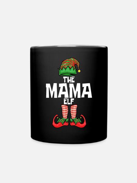 Weihnachten Mama Elf - Tasse einfarbig - Schwarz