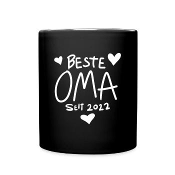 Oma 2022 - Werdende Oma 2022 - Tasse einfarbig - Schwarz - Vorne