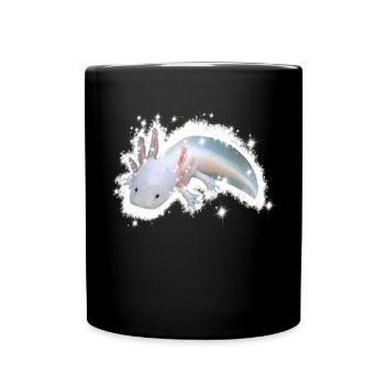 white axolotl - Full Colour Mug - black - Front