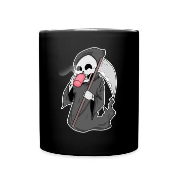 Faucheuse sinistre au café - Mug uni - noir - Devant