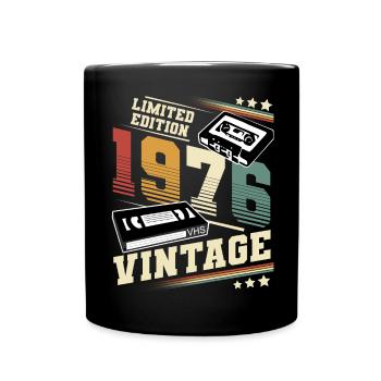 1976 Geburtsjahr Baujahr Geburtstag vintage - Tasse einfarbig - Schwarz - Vorne