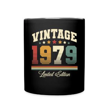 1979 Jahrgang Baujahr Geburtstag Vintage - Tasse einfarbig - Schwarz - Vorne