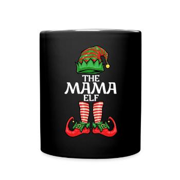 Weihnachten Mama Elf - Tasse einfarbig - Schwarz - Vorne